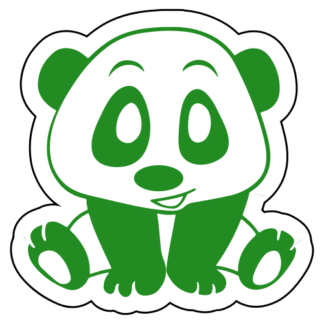 Playful Panda Sticker (Green)